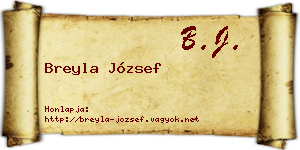 Breyla József névjegykártya